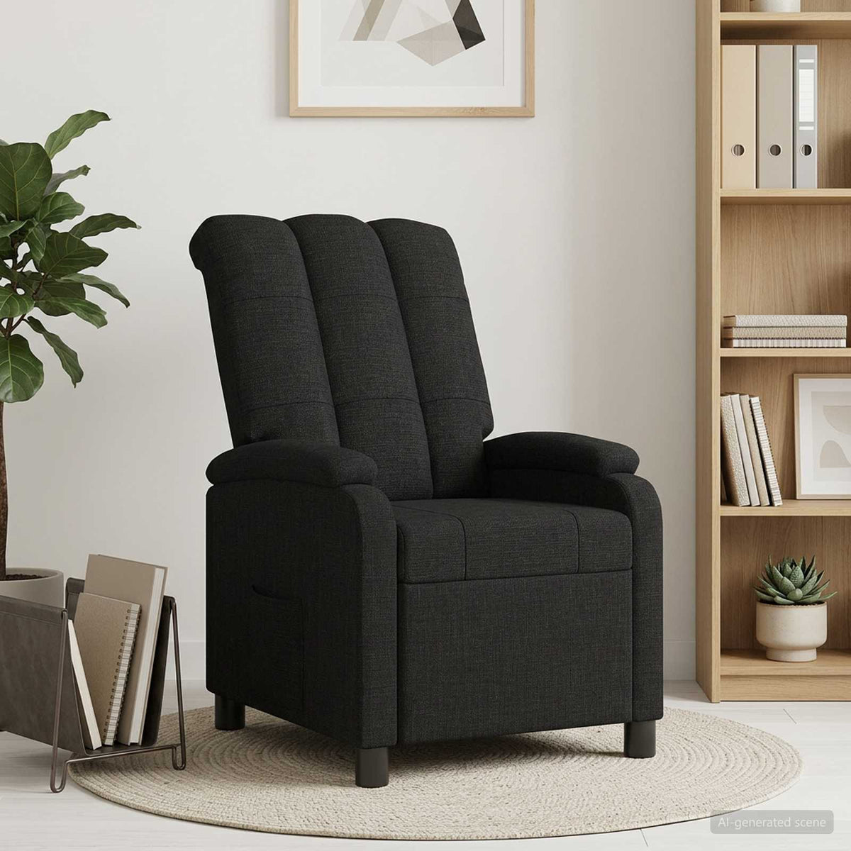 Vidaxl relaxfauteuil zwart stof