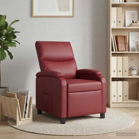 Vidaxl relaxfauteuil wijnrood kunstleer
