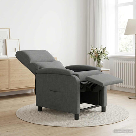 Vidaxl relaxfauteuil donkergrijs stof