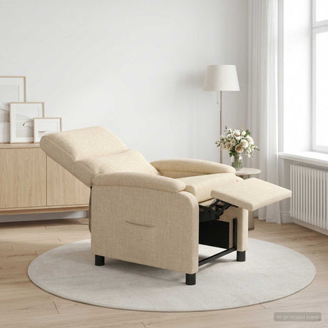 Vidaxl relaxfauteuil crèmekleurig stof