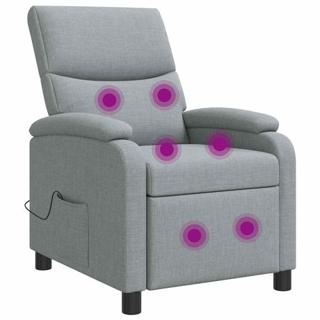 Vidaxl massage recliner lichtgrijs stof