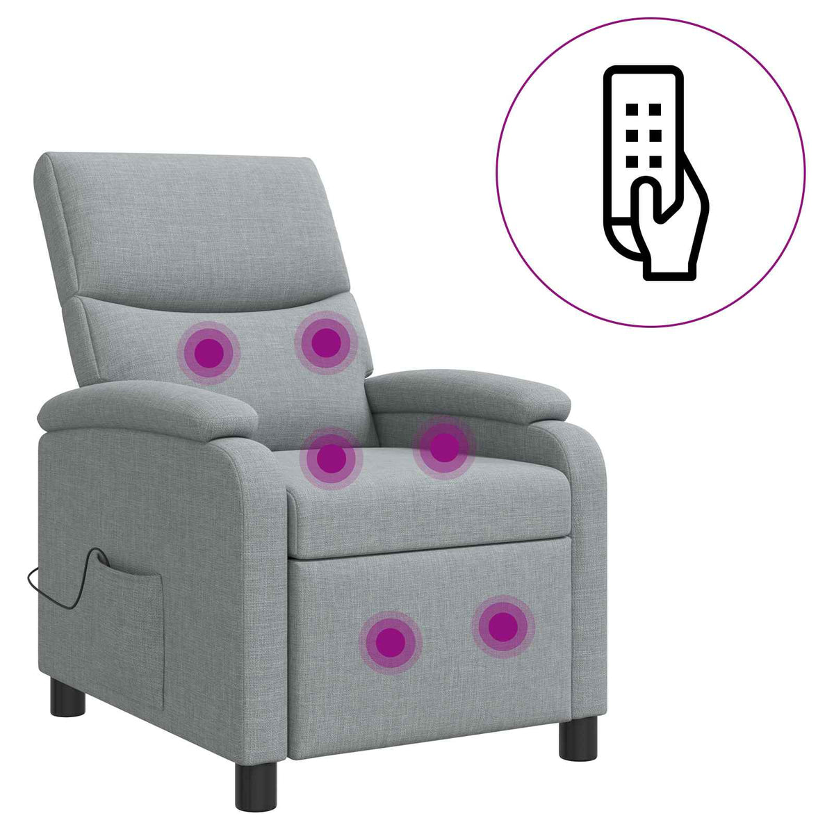 Vidaxl massage recliner lichtgrijs stof