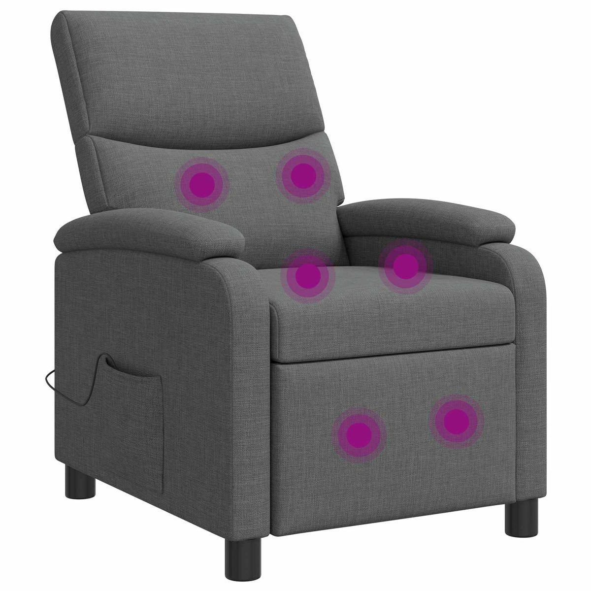Vidaxl massage recliner donkergrijs stof