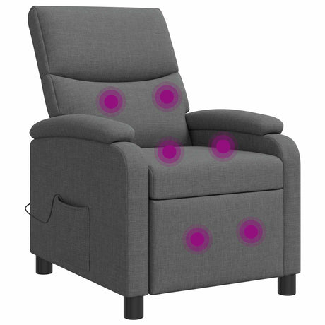 Vidaxl massage recliner donkergrijs stof