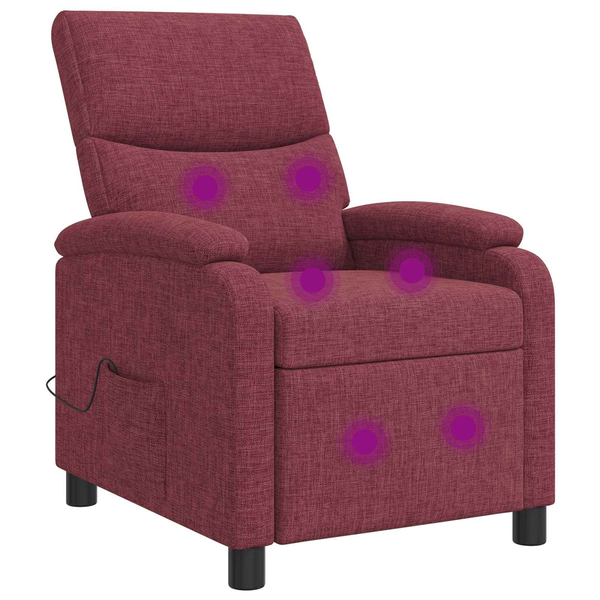 Vidaxl massage recliner wijnrood stof