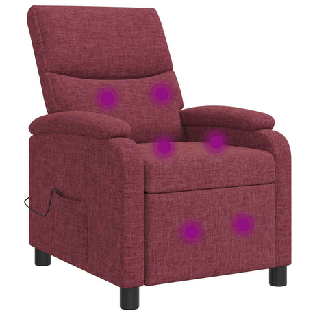 Vidaxl massage recliner wijnrood stof