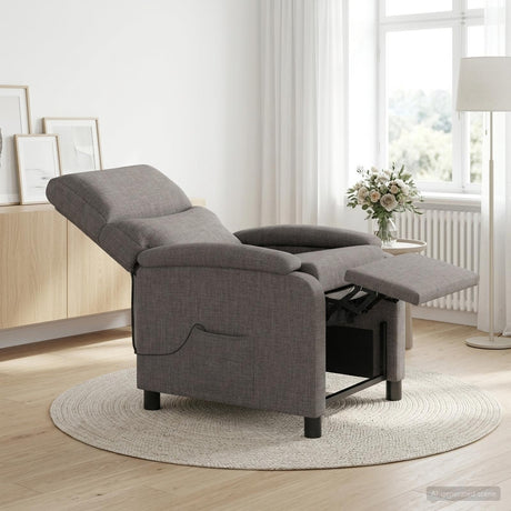 Vidaxl massage recliner taupe stof