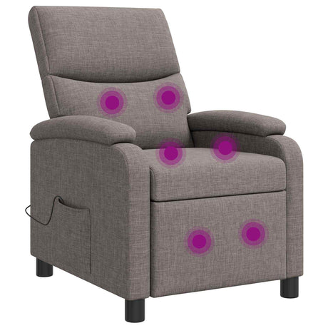 Vidaxl massage recliner taupe stof