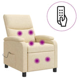 Vidaxl massage recliner crèmekleurig stof