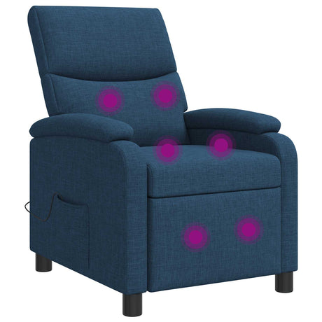 Vidaxl massage recliner blauw stof