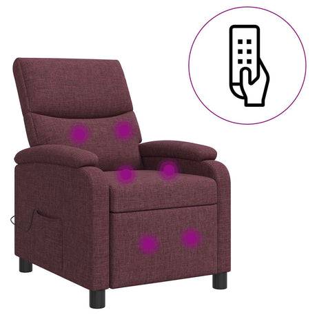 Vidaxl massage recliner paars stof