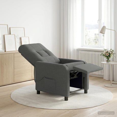 Vidaxl massage recliner donkergrijs stof