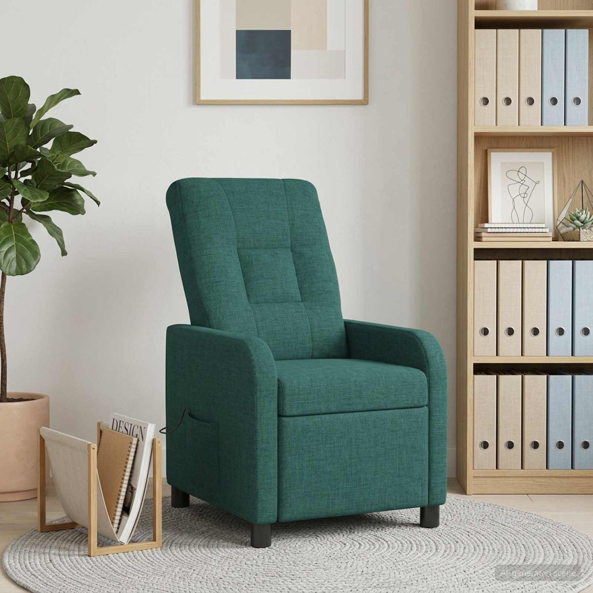 Vidaxl massage recliner donkergroen stof