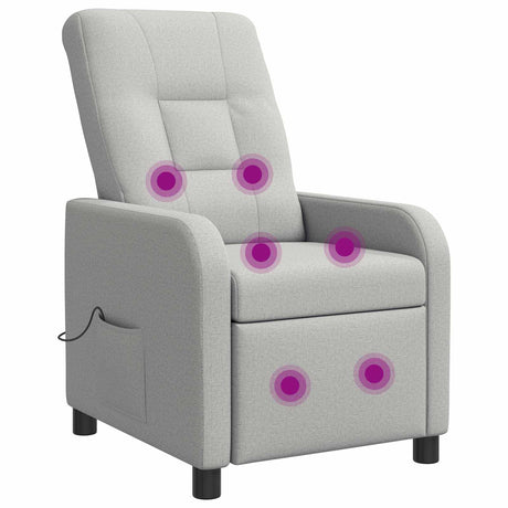 Vidaxl massage recliner wolkengrijs stof