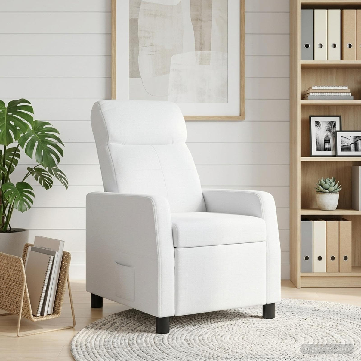 Vidaxl relaxfauteuil wit stof