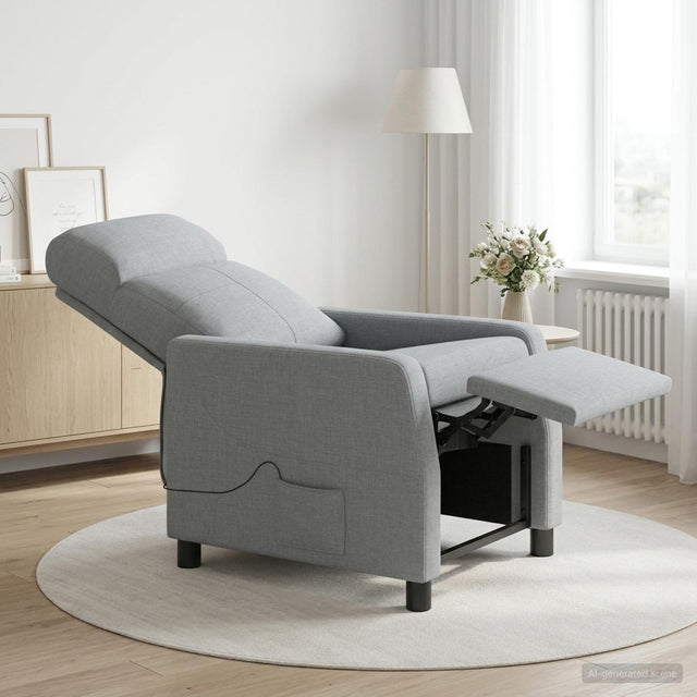Vidaxl massage recliner lichtgrijs stof