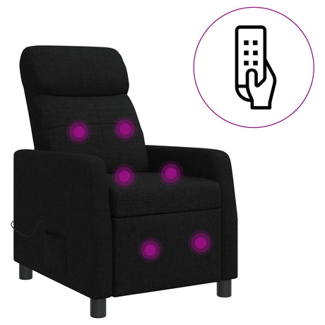 Vidaxl massage recliner zwart stof