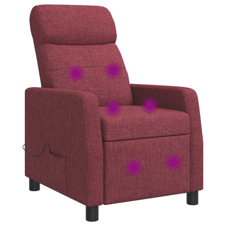 Vidaxl massage recliner wijnrood stof