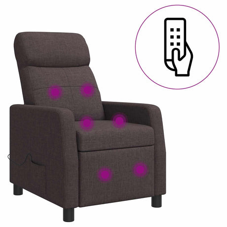 Vidaxl massage recliner donkerbruin stof