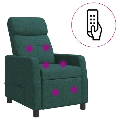 Vidaxl massage recliner donkergroen stof