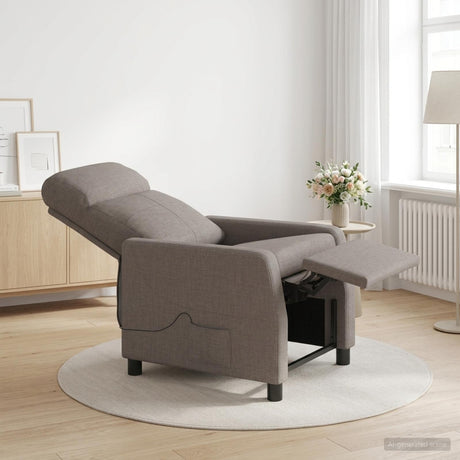 Vidaxl massage recliner taupe stof