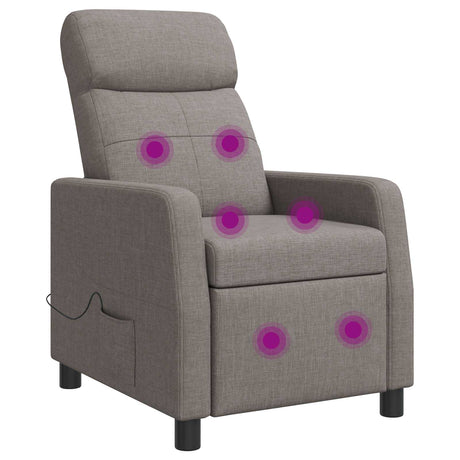 Vidaxl massage recliner taupe stof