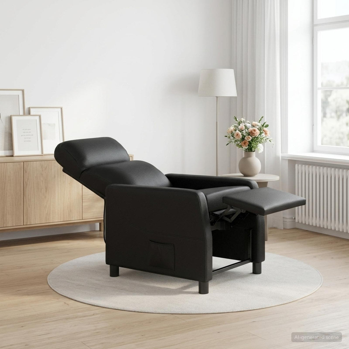 Vidaxl relaxfauteuil zwart kunstleer