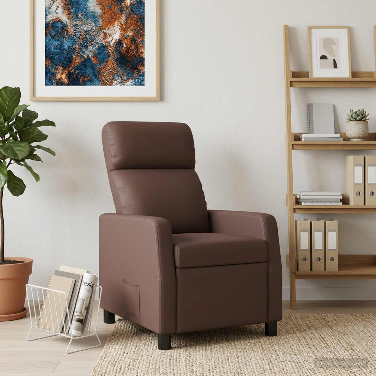 Vidaxl relaxfauteuil bruin kunstleer
