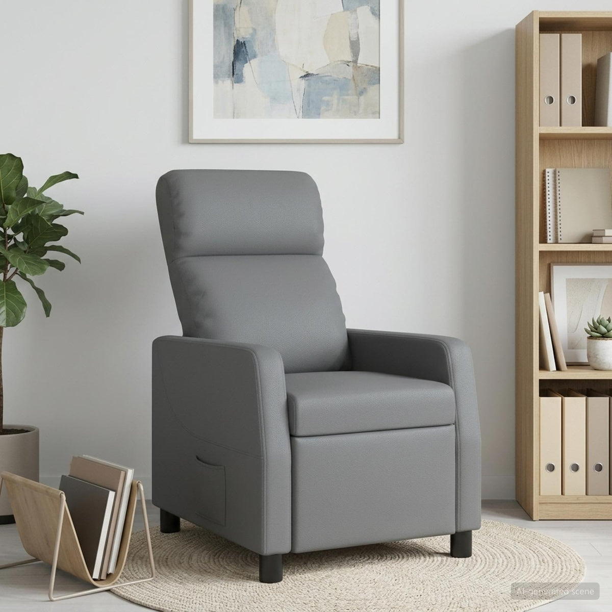 Vidaxl relaxfauteuil grijs kunstleer