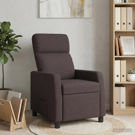 Vidaxl relaxfauteuil donkerbruin stof