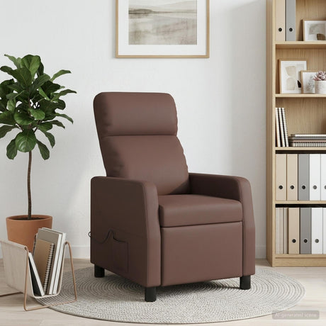 Vidaxl massage recliner bruin kunstleer