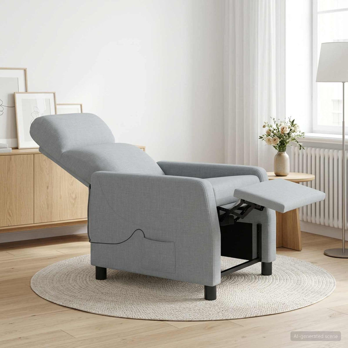 Vidaxl massage recliner lichtgrijs stof