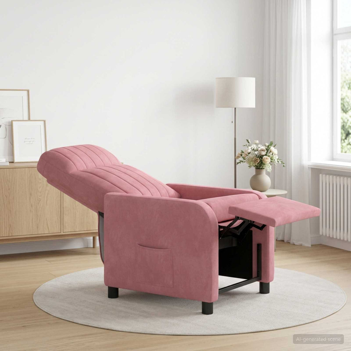 Vidaxl relaxfauteuil roze fluweel
