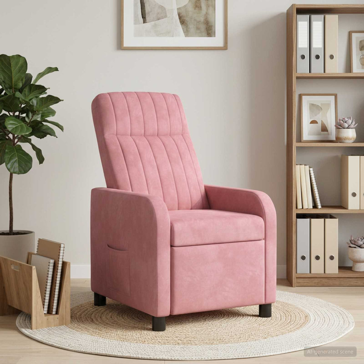 Vidaxl relaxfauteuil roze fluweel