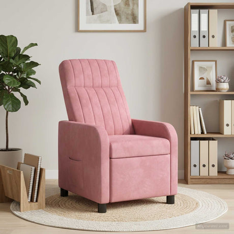 Vidaxl relaxfauteuil roze fluweel