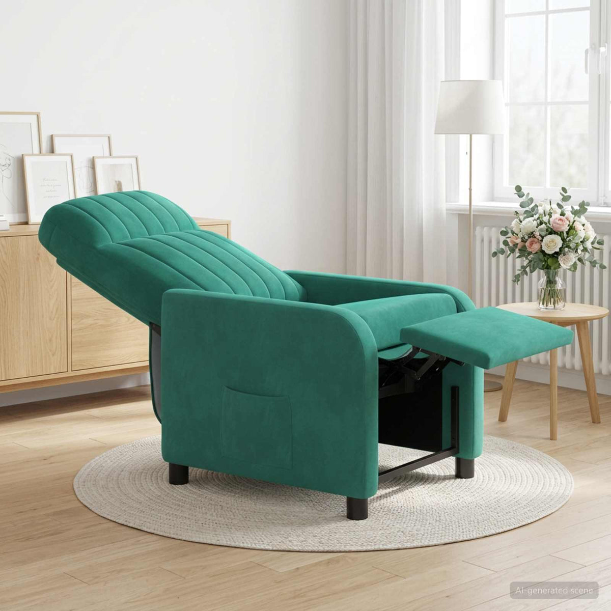 Vidaxl relaxfauteuil turquoise fluweel