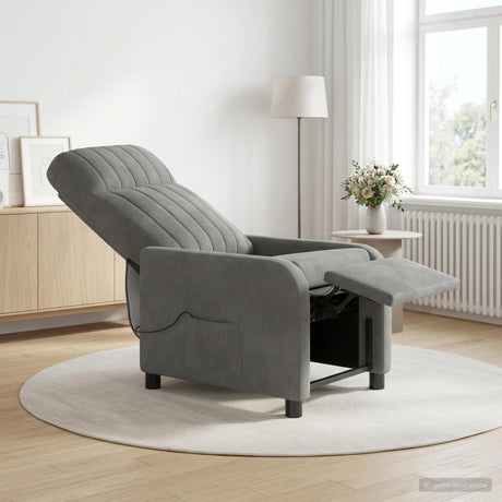 Vidaxl massage recliner donkergrijs fluweel