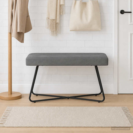 Vidaxl bank donkergrijs 80 x 40 x 45 cm fluweel