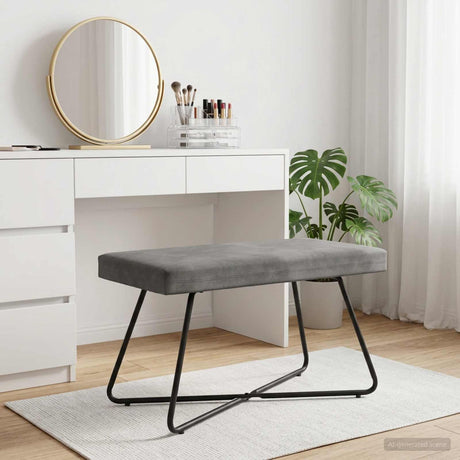 Vidaxl bank donkergrijs 80 x 40 x 45 cm fluweel