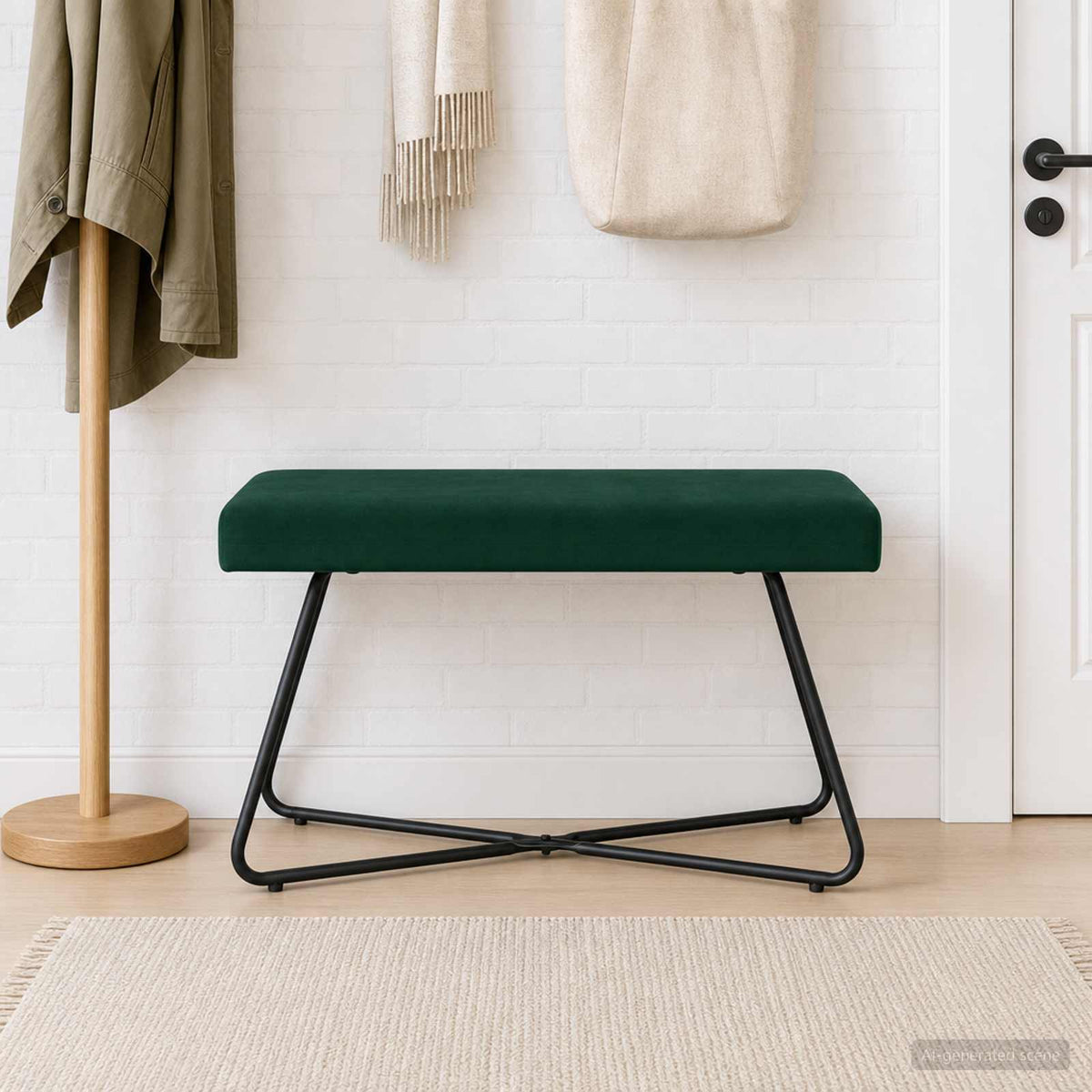 Vidaxl bank donkergroen 80 x 40 x 45 cm fluweel
