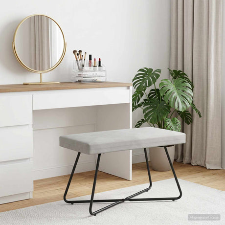 Vidaxl bank crèmekleurig 80 x 40 x 45 cm fluweel
