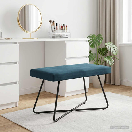 Vidaxl bank blauw 80 x 40 x 45 cm fluweel