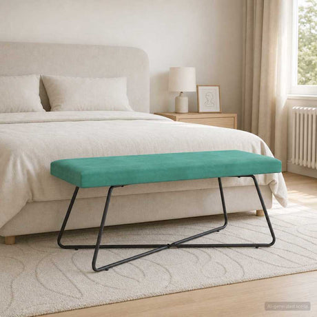 Vidaxl bank turquoise 110 x 40 x 45 cm fluweel