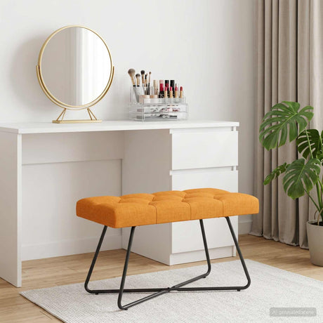 Vidaxl bank met knoopverstelling donkergeel 80 x 40 x 46 cm stof
