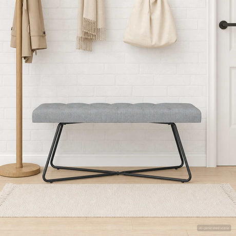 Vidaxl bank met knoopverstelling lichtgrijs 110 x 40 x 46 cm stof