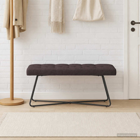 Vidaxl bank met knoopverstelling donkerbruin 110 x 40 x 46 cm stof