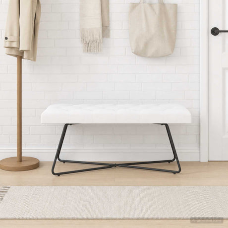 Vidaxl bank met knoopverstelling wit 110 x 40 x 46 cm stof