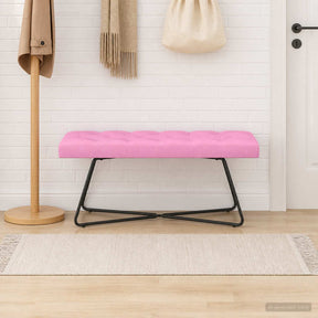 Vidaxl bank met knoopverstelling roze 110 x 40 x 46 cm stof