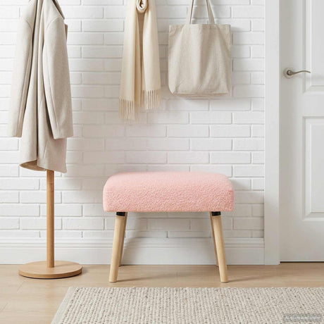 Vidaxl bank effen roze 60 x 40 x 45 cm bouclé