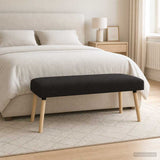 Vidaxl bank effen zwart 110 x 40 x 46 cm bouclé